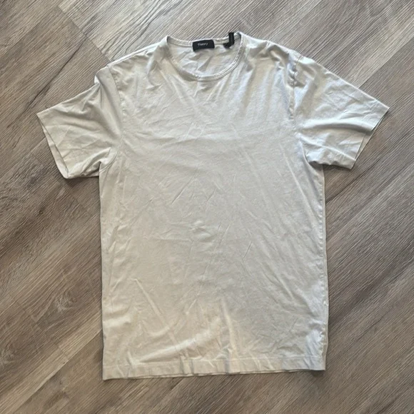 Theory Men’s Precise Pima Cotton Tee in Vapor Grey size S - Picture 6 of 12